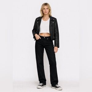 ZADIG & VOLTAIRE Black Straight-Leg Jeans Unisex Fit Designer Denim Tall Inseam